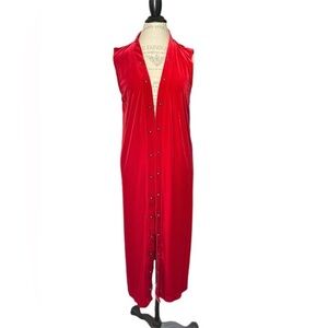 Silverado Red Velvet Long Studded Cardigan Size Small